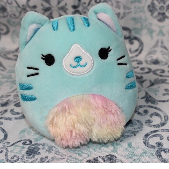 KellyToy Corinna‎ The Cat Teal Squishmallow Soft Plush 5" - Picture 1 of 6